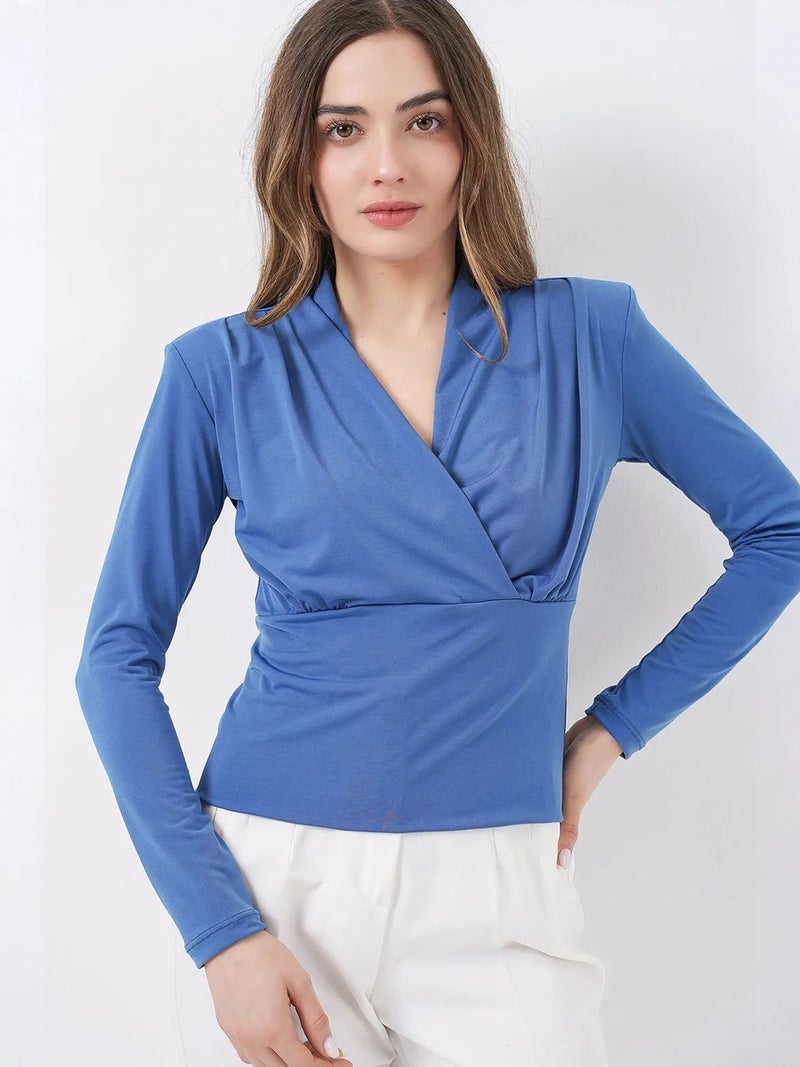 BIG DART BDART V-Neck Drape Blouse - Image 3